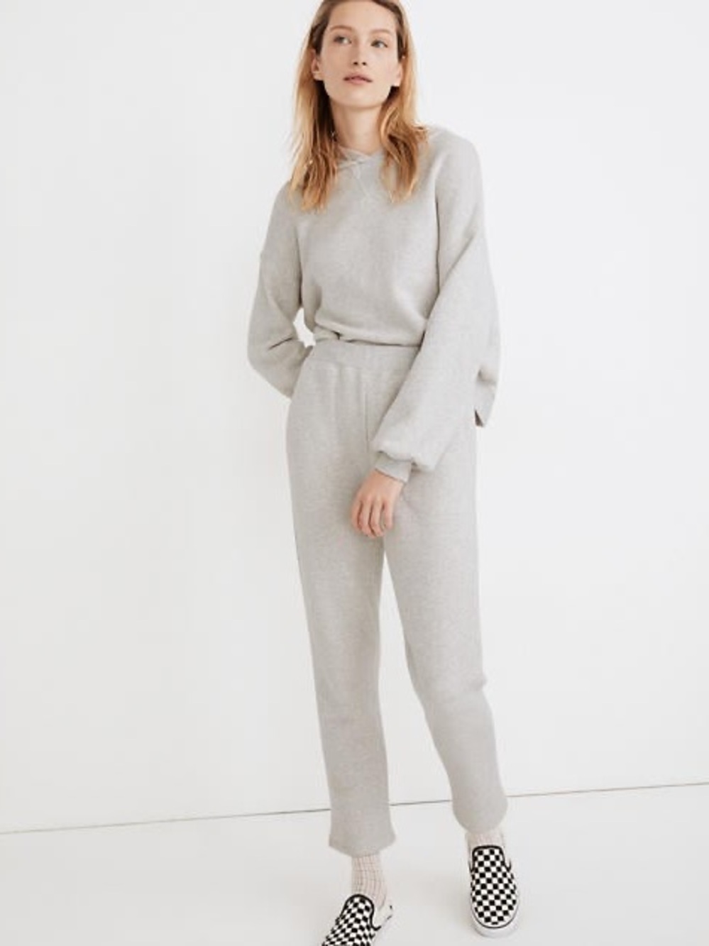Madewell Weekend Airy Terry Sweatpants Stitched Pocket Grey size Medium